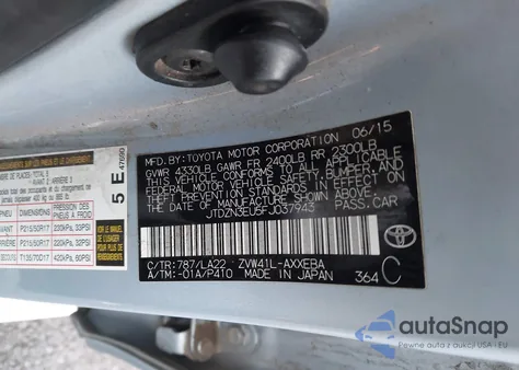 2015 Toyota Prius V Five z USA, uszkodzony, nr VIN JTDZN3EU5FJ037943